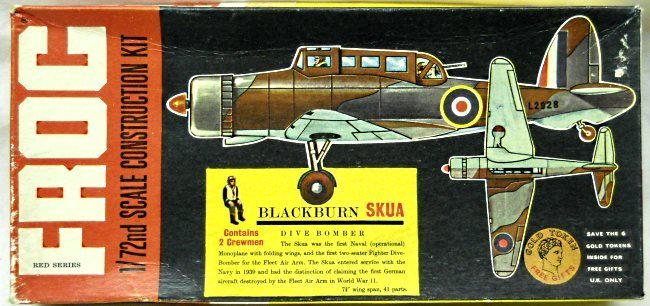 Frog 1/72 Blackburn Skua Dive Bomber Red Series, F162 plastic model kit